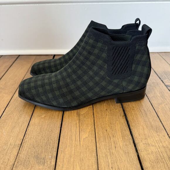 Vivaia Olive Green Plaid Ryan Pro Square Toe Water Repellent Ankle Boot 39 / 8 - Picture 4 of 12